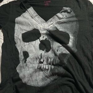 All Saints Black Skull Tee Short Sleeve